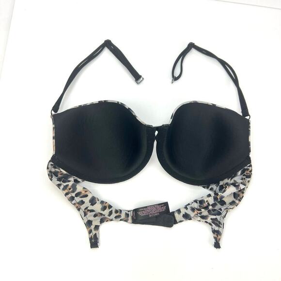EUC Victoria's Secret Demi Push-up Underwire Bra Cheetah 34C Adjustable Straps - Picture 3 of 9